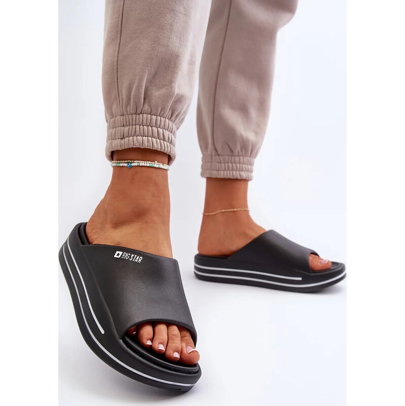 Čierne dámske šľapky na platforme Big Star 67901968