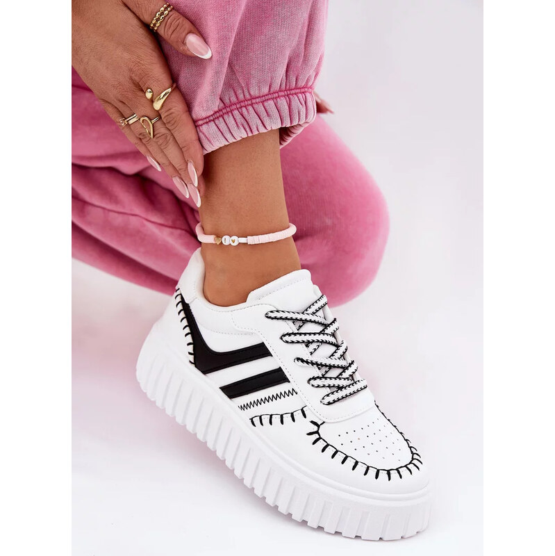 Kesi Bielo-čierne dámske tenisky na platforme Ofenale 67901987