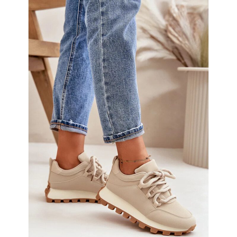 Kesi Béžové športové tenisky na platforme z eko kože Riadella 67901998