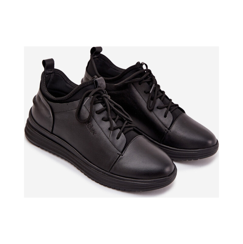 Kesi Čierne pánske kožené poltopánky Lee Cooper 67902025