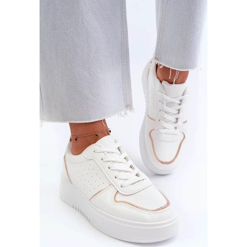 Kesi Biele dámske tenisky na platforme Tessama 67902058