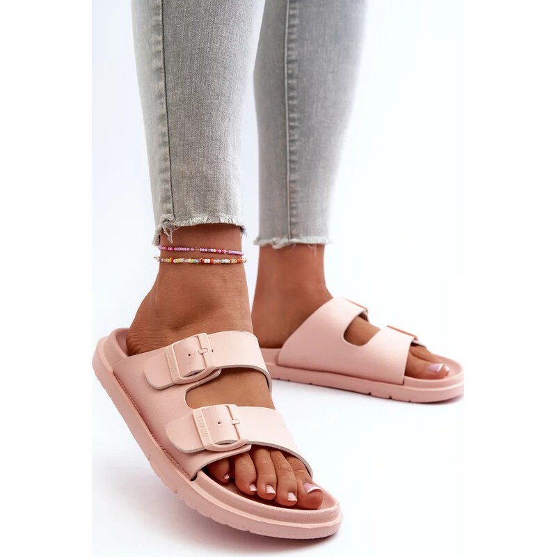 Ružové dámske ľahké penové šľapky s prackami Big Star 67902075