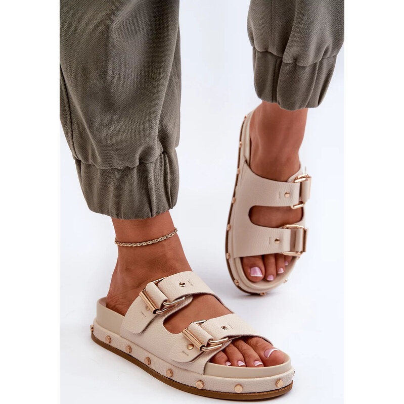 Béžové dámske šľapky na platforme Big Star 67902080