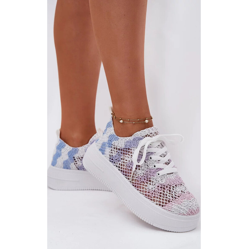 Kesi Viacfarebné dámske tenisky na platforme so háčkovaným zvrškom 67902089