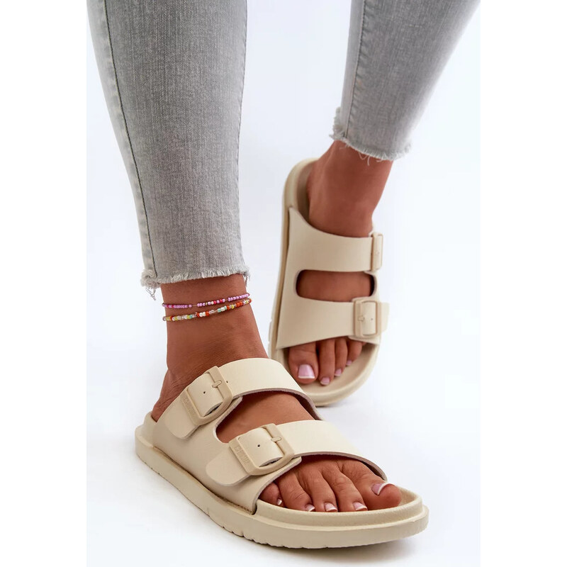 Béžové dámske ľahké penové šľapky s prackami Big Star 67902095