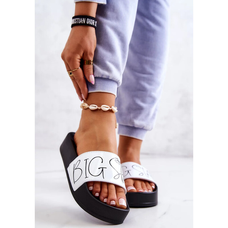 Čierno biele dámske moderné šľapky Big Star 67902100