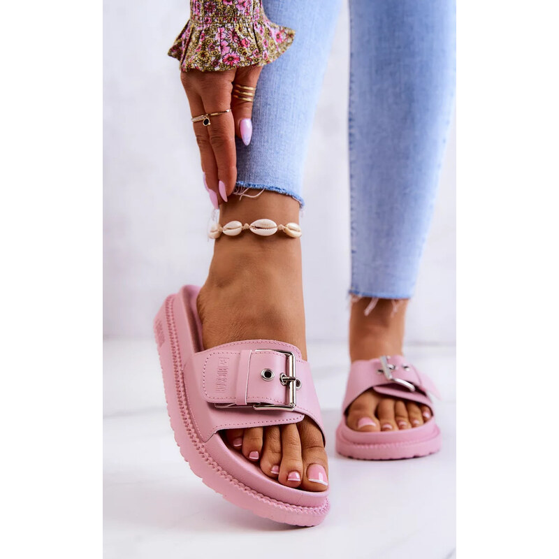 Ružové dámske módne šľapky Big Star 67902106