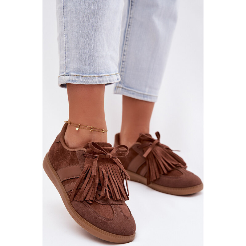 Kesi Hnedé dámske tenisky so strapcami Dorivelle 67902115