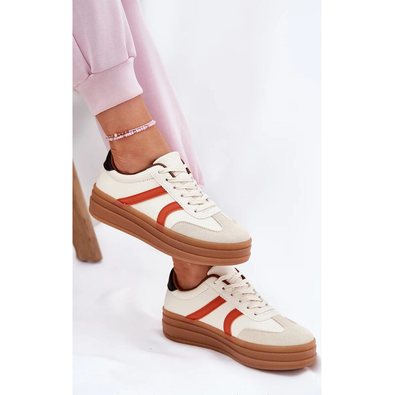 Kesi Dámske tenisky na platforme - béžovej Tolianna 67902119