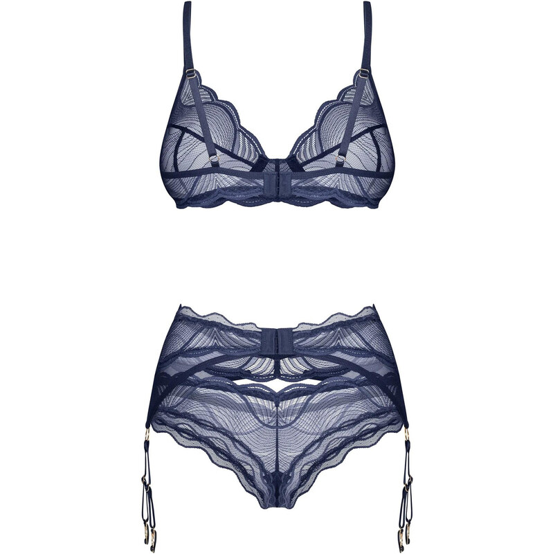 Dámsky sexy set Nightly Blue 3-PCS SET dark blue - Obsessive 67901340