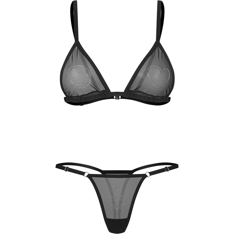 Dámsky sexi mokrý set 2 ks Black - Obsessive 67901344