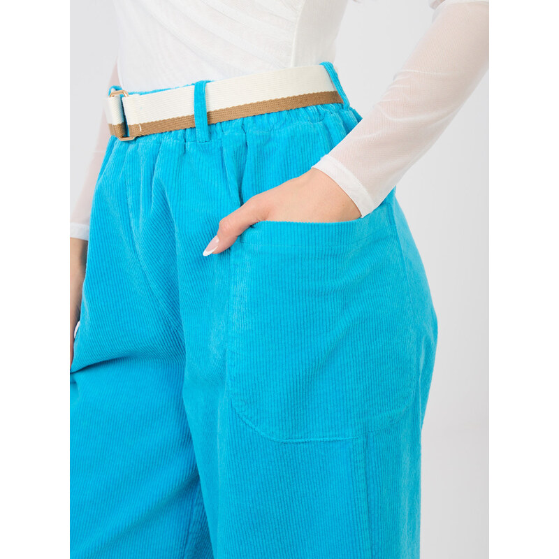 RUE PARIS Modré štruksové nohavice 67901640