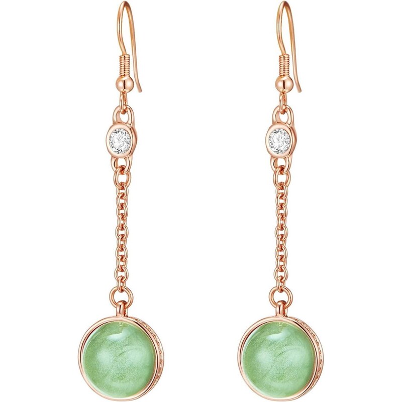 Lulu & Jane Náušnice ružové zlato / smaragdová 67902600