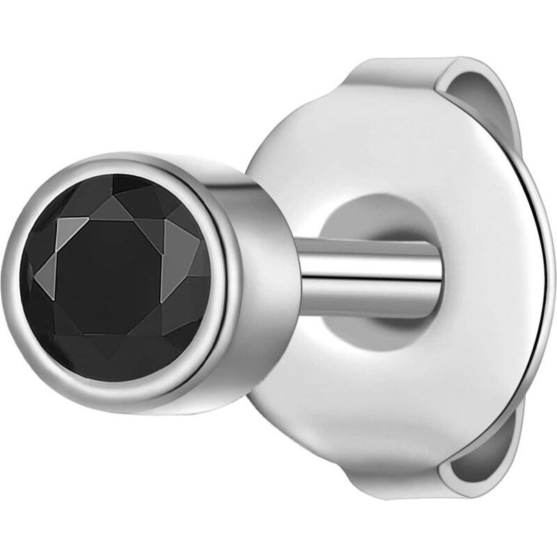 True Rebels Náušnice čierna / strieborná 67902655