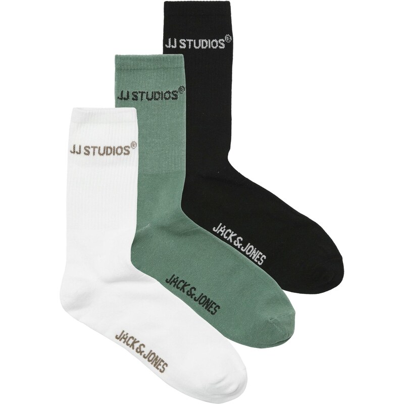 JACK & JONES Ponožky JACSOHO hnedá / zelená / čierna / biela 67902750