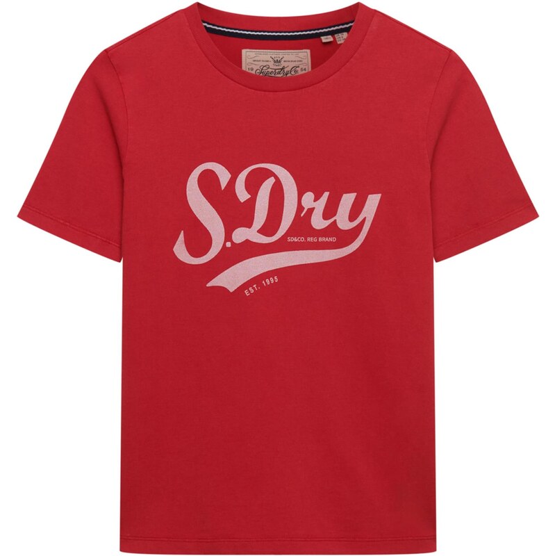 Superdry & Co Tričko Varsity krémová / červená 67903102