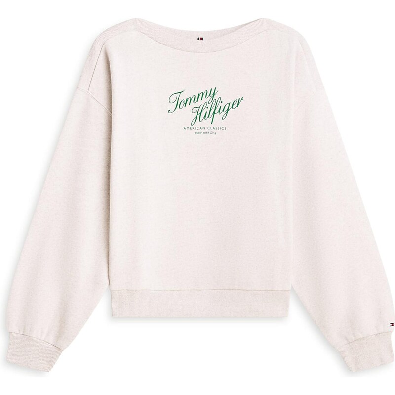 TOMMY HILFIGER Mikina svetlobéžová / smaragdová 67903118