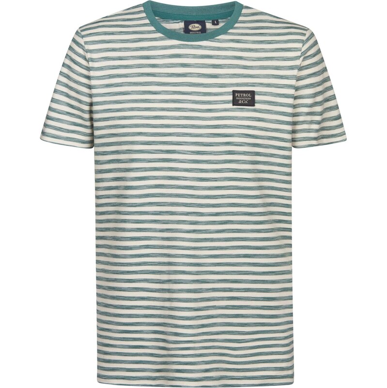 Petrol Industries Tričko petrolejová / šedobiela 67903149