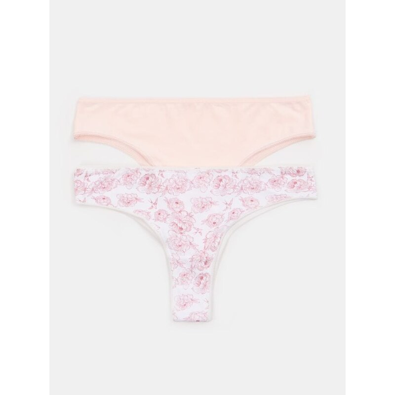 Sinsay - Bavlnené brazilské nohavičky 2 balenie - viacfarebná 67902296