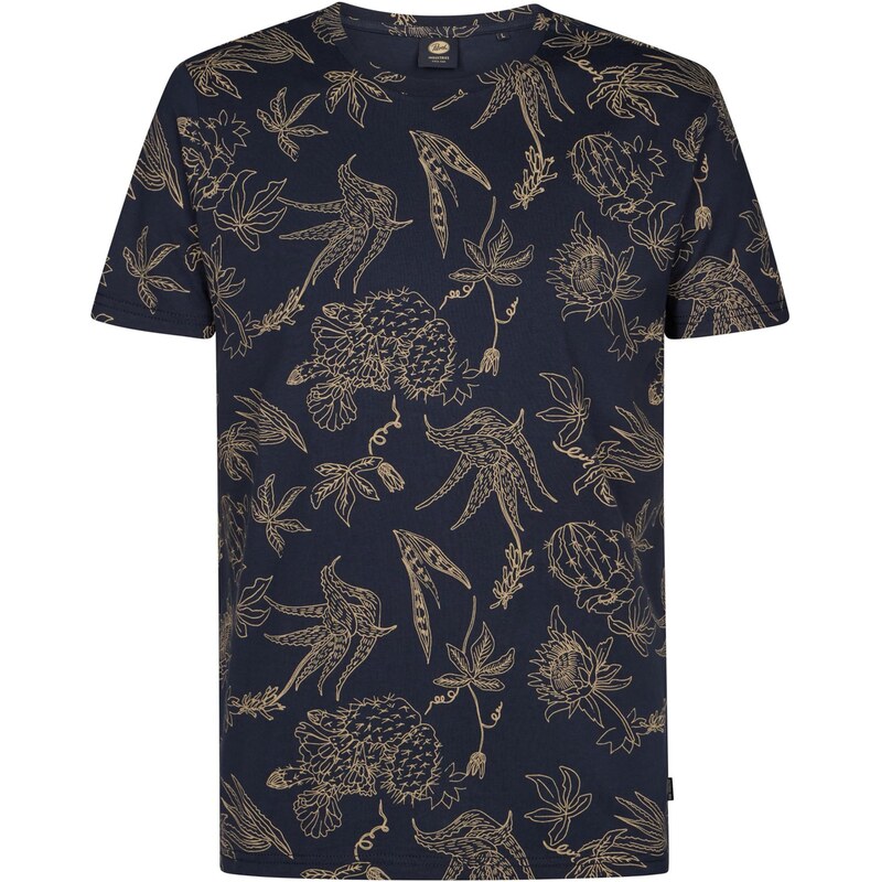 Petrol Industries Tričko béžová / námornícka modrá 67903196