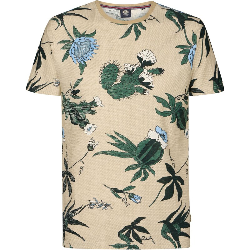 Petrol Industries Tričko svetlomodrá / svetlohnedá / jedľová 67903203