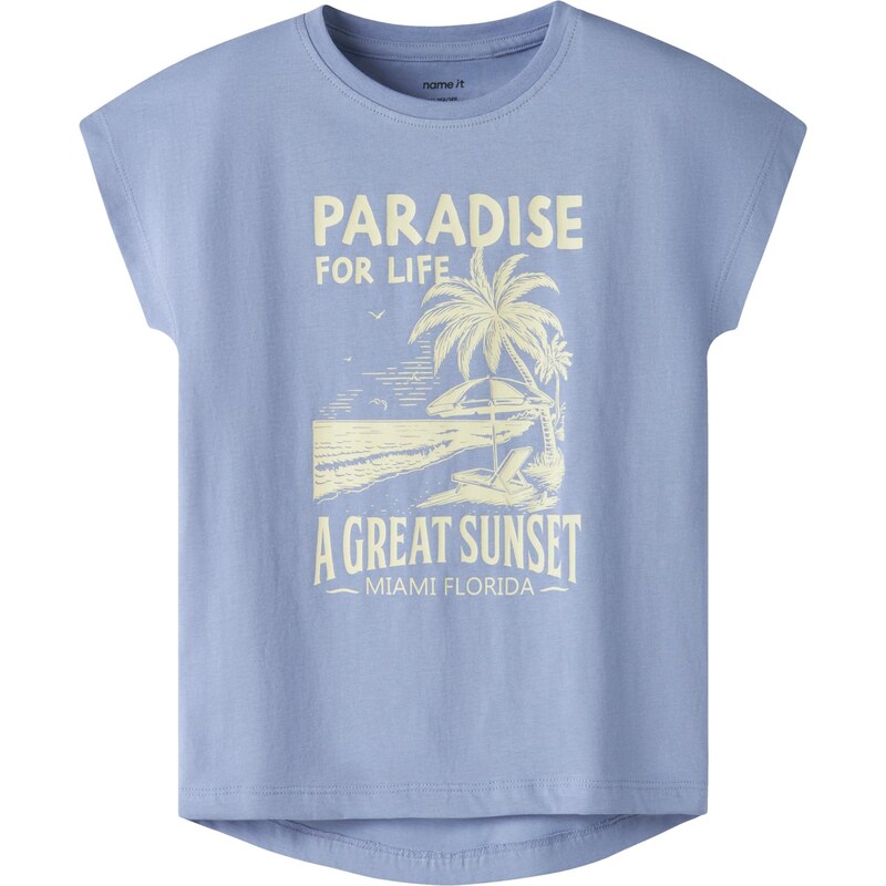 NAME IT Tričko NKFVIOLET pastelovo žltá / orgovánová 67903208