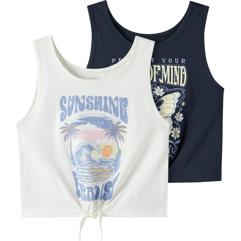 NAME IT Top NKFVAYA námornícka modrá / kráľovská modrá / mandarínková 67903261