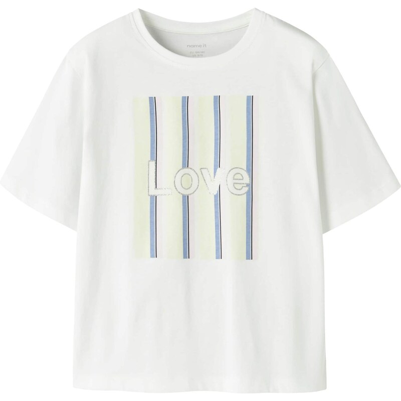 NAME IT Tričko NKFFALALA modrá / pastelovo zelená / strieborná / biela 67903296