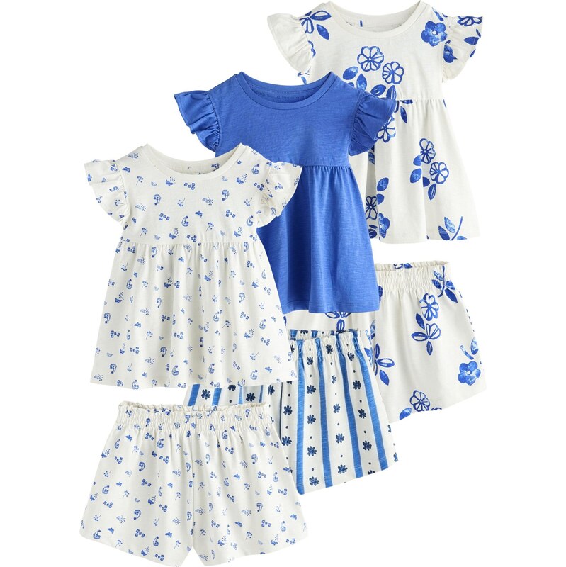 Next Pyžamo enciánová / biela ako vlna 67903399