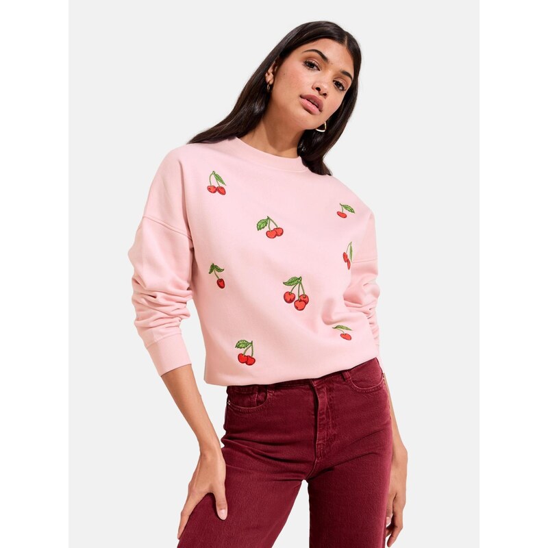 Friends Like These Mikina zelená / svetloružová / červená / čerešňová 67903504