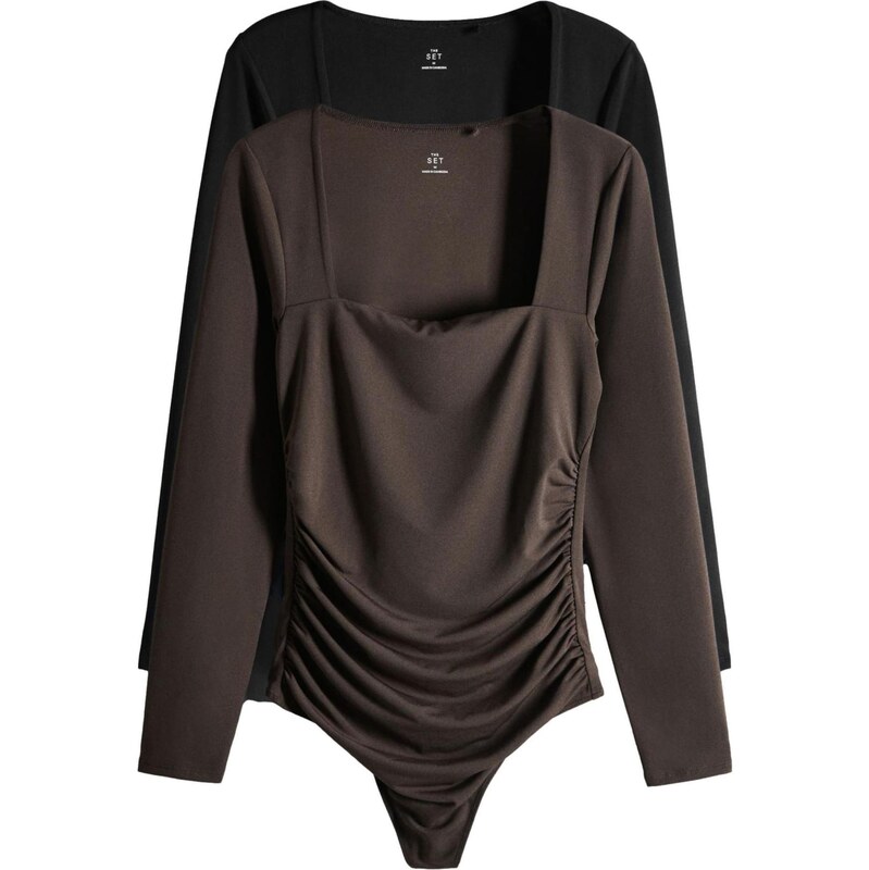 The Set Košeľové body čokoládová / čierna 67903548