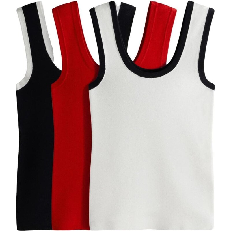 The Set Vyšívaný top krvavo červená / čierna / biela ako vlna 67903547