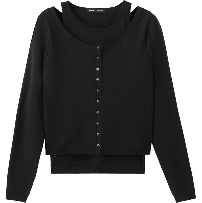 MANGO Kardigán Linette čierna 67903917