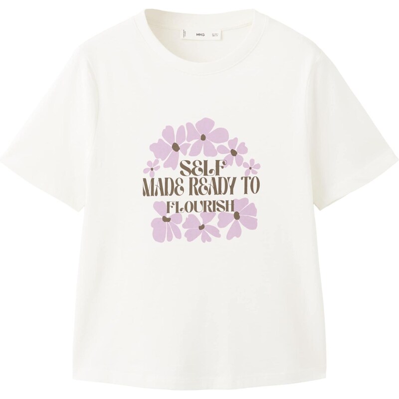 MANGO Tričko ILUSTRA levanduľová / čierna / biela ako vlna 67903937