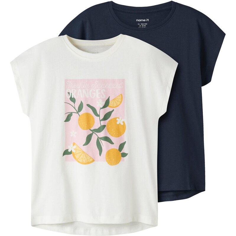 NAME IT Tričko NKFVIGEA tmavomodrá / biela 67903952