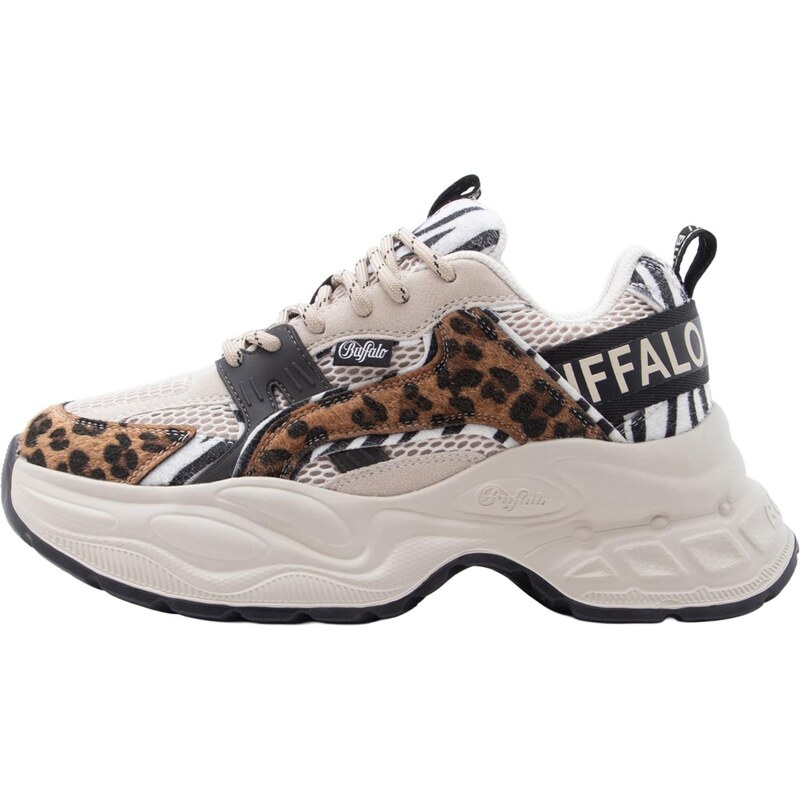 BUFFALO Nízke tenisky YUNO krémová / hnedá / čierna / biela 67903975