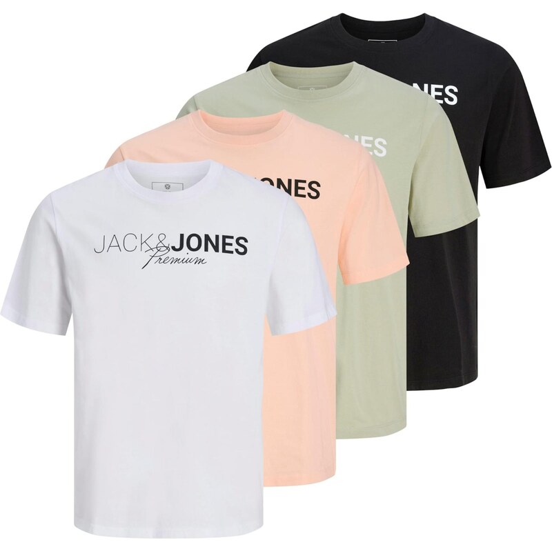 JACK & JONES Tričko JPRBLANEO pastelovo zelená / marhuľová / čierna / 67904015
