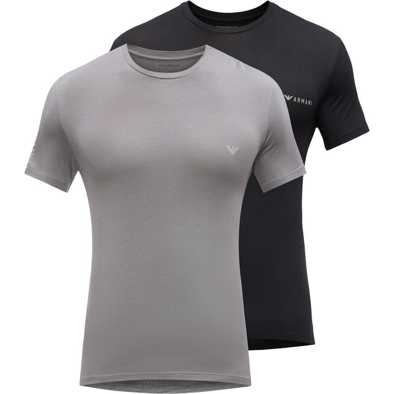 Emporio Armani Tričko sivá / čierna 67904104