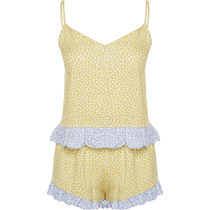 Trendyol Kraťasy svetlomodrá / svetložltá / biela 67904314