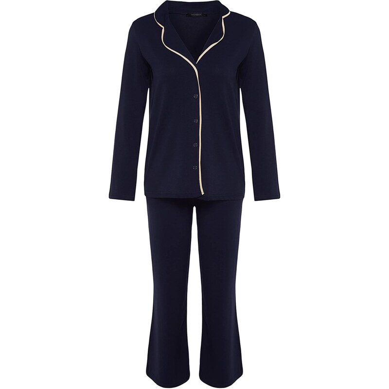 Trendyol Pyžamo krémová / námornícka modrá 67904310