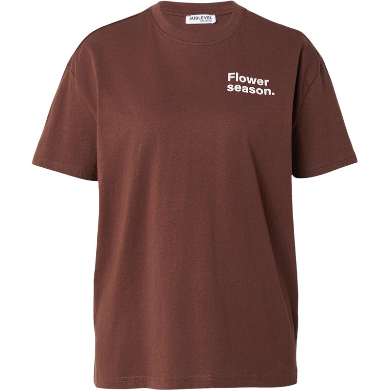 Sublevel Tričko tmavohnedá / pastelovo ružová 67904387