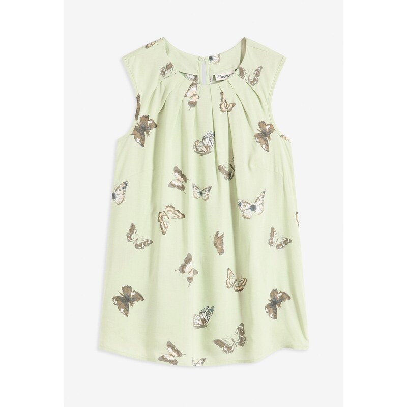 bonprix Blúzkový top z padavej viskózy, farba zelená 53691409