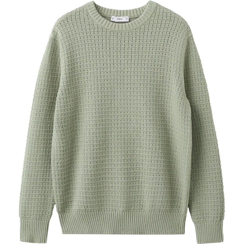 MANGO MAN Sveter Samos pastelovo zelená 67905889