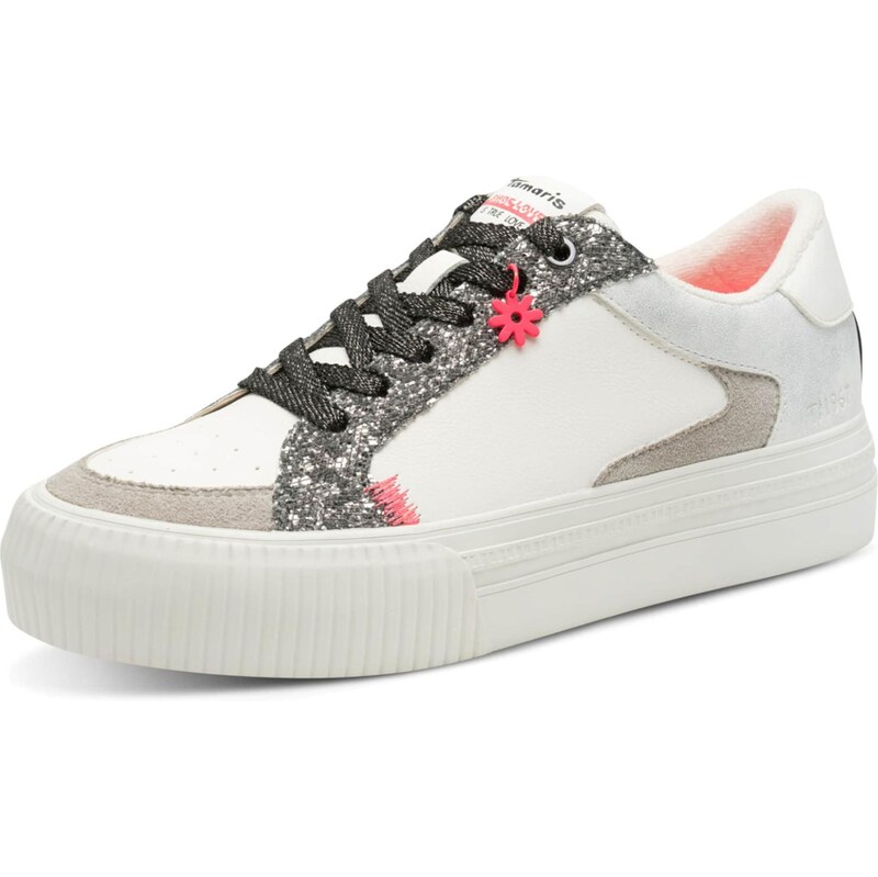 Tamaris Nízke tenisky tmavošedá / jasne červená / strieborná / biela 67905928