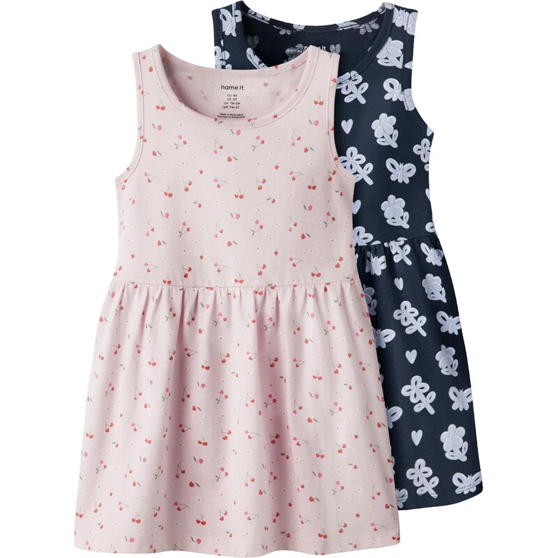 NAME IT Šaty NMFVILINSE tmavomodrá / orgovánová / ružová / červená 67905992