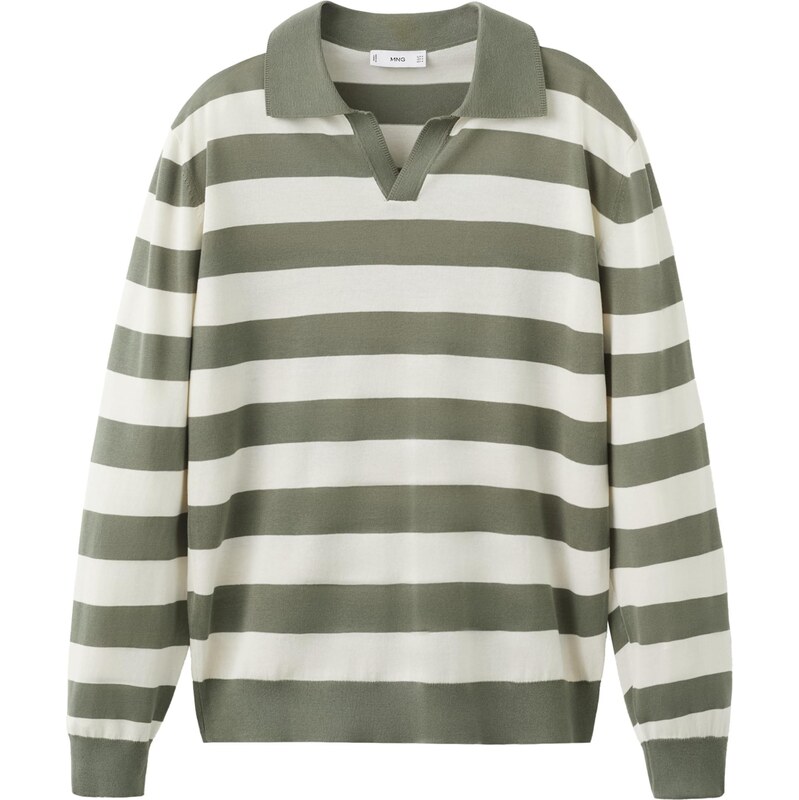 MANGO MAN Sveter Claude jablková / biela 67906081