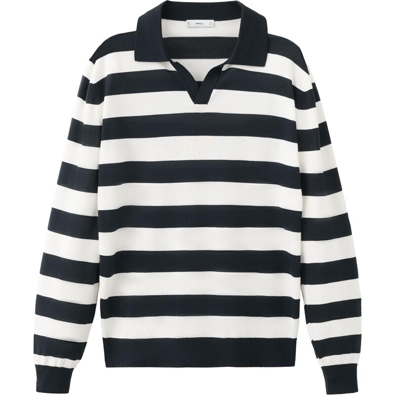 MANGO MAN Sveter Claude námornícka modrá / biela 67906082