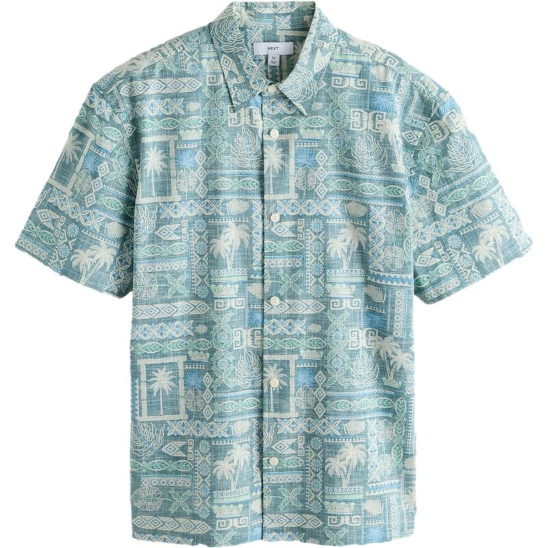 Next Košeľa krémová / modrozelená / svetlomodrá / svetlozelená 67906157