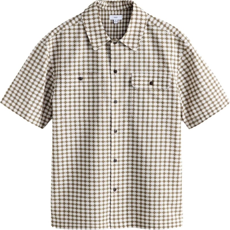 Next Košeľa olivová / biela 67906154