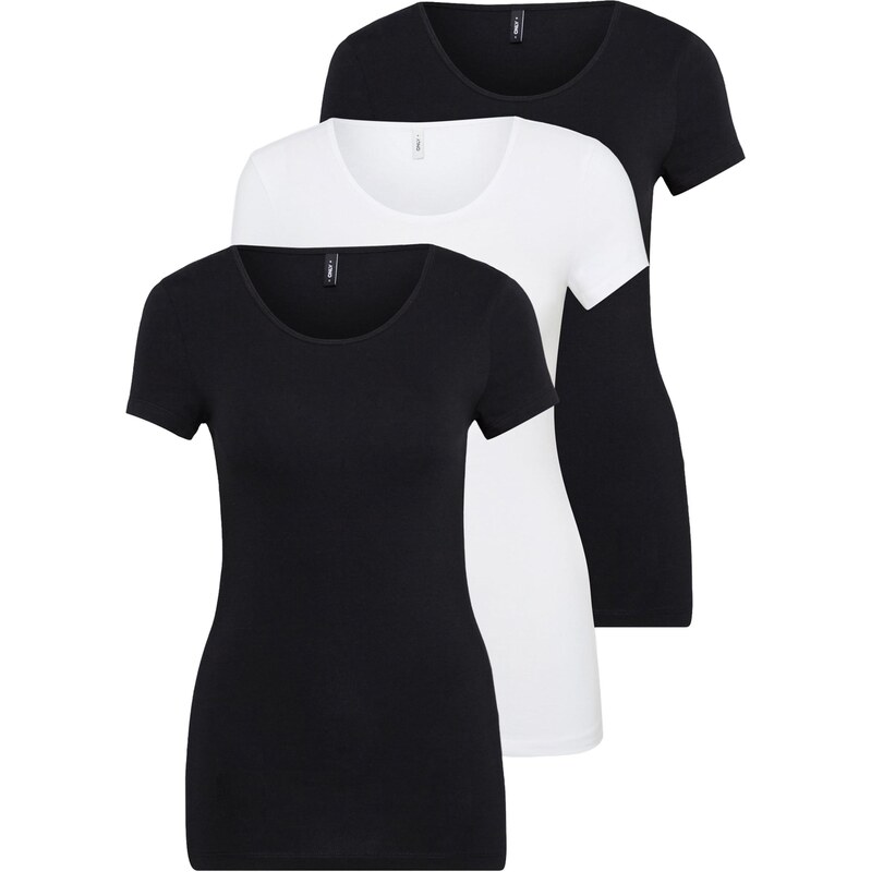 Only Tall Tričko ONLLIVE LOVE čierna / biela 67906251